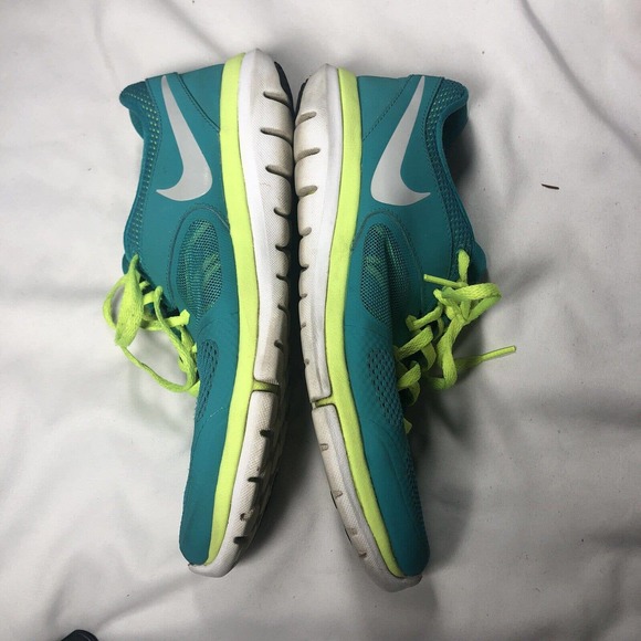 Nike Flex 2014 Run Tribe Green White Running Sneakers Size 9‎ 642767-300 - Picture 6 of 8